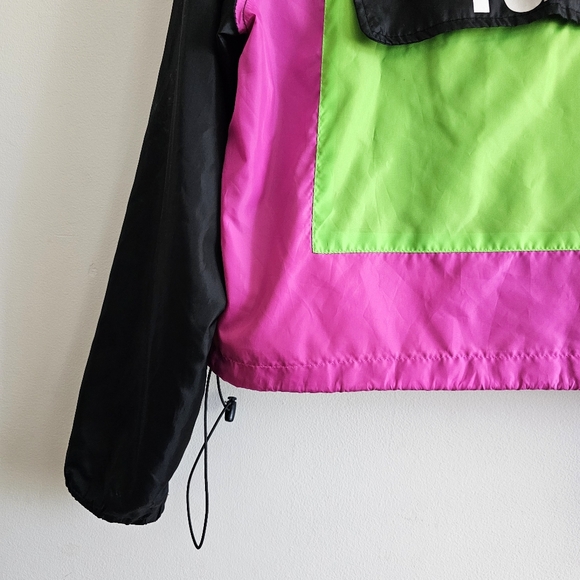 NASA Pink Green Neon Colorblock Windbreaker Pullover by Chemistry – Size L - Picture 3 of 16
